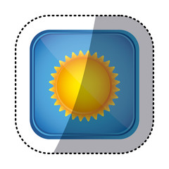 beautiful sunny day button icon, vector illustration