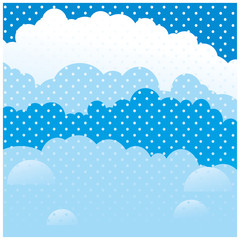Winter square background. Snow and clouds. vector
