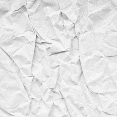 Recycled, heavily creased, old white paper texture background