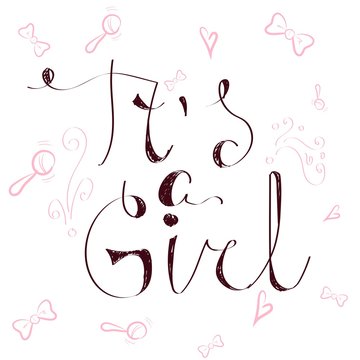 its a girl happy white background