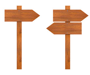 Wood Sign on White Background