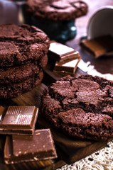 Round chocolate cookies