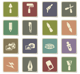art tools icon set