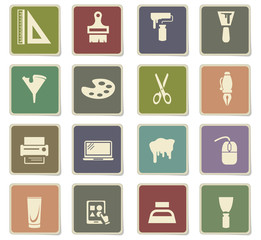 art tools icon set