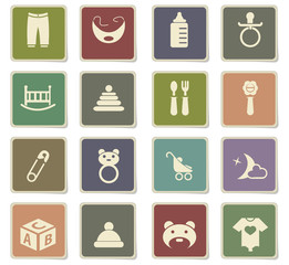 baby toys icon set