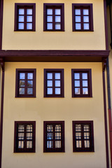 Restored Ottoman House's Windows in Eskisehir, Turkey