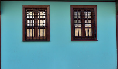 Restored Ottoman House's Windows in Eskisehir, Turkey