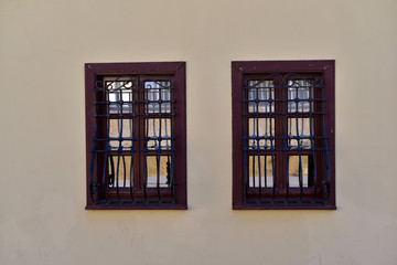Restored Ottoman House's Windows in Eskisehir, Turkey