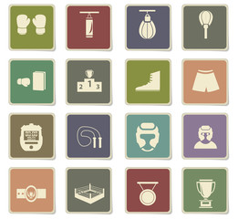 Naklejka premium boxing icon set