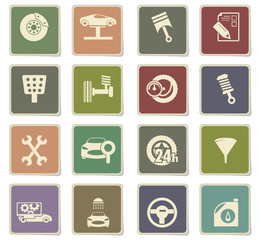 car service icon set
