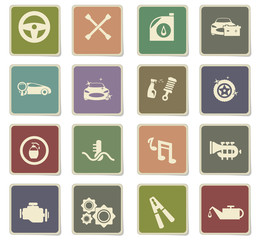 car shop icon set