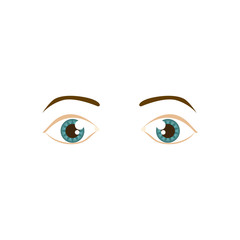 beautiful women with open eyes, vector illustration