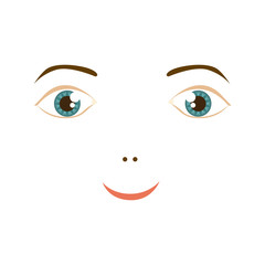 face woman very happy expression, vector illustration design