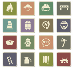 fire brigade icon set