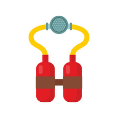 Scuba Diving equipment. Aqualung for swimming. Mask for immersion in water. Oxygen cylinder for swimming and diving