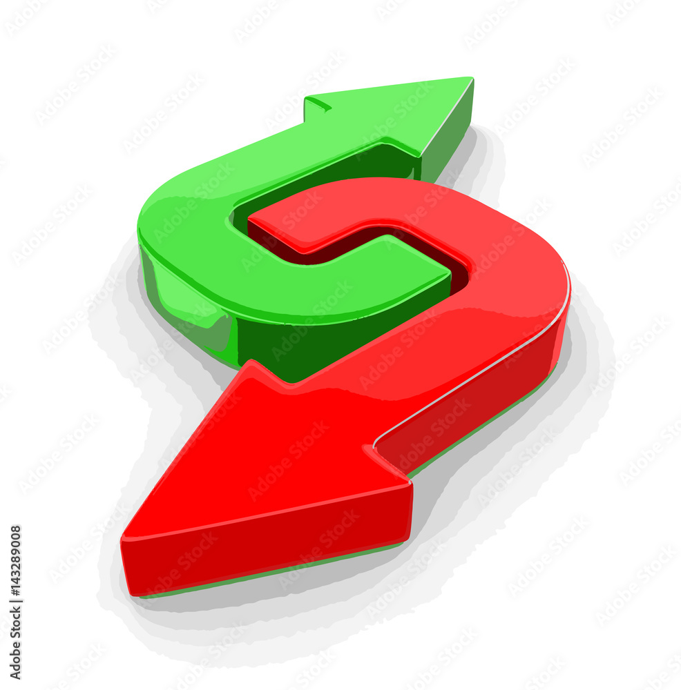 Poster two arrows. image with clipping path