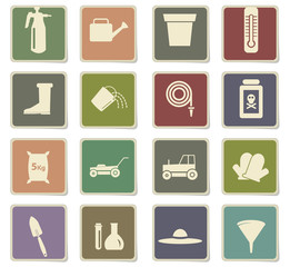 garden tools icon set