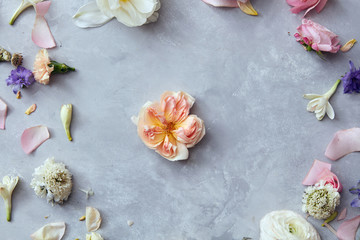 Floral frame with flowers