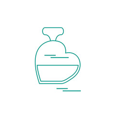 Cute vector illustration of perfume bottle in the shape of heart.
