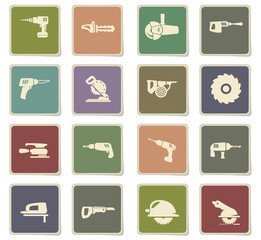 industrial equipment icon set