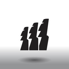 Easter island statues vector icon illustrarion