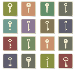 lock and key icon set