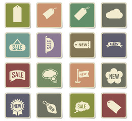 sticker and label icon set