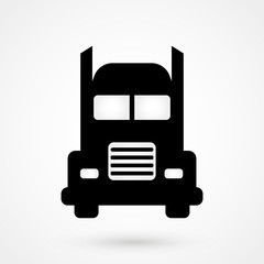 Truck front image. Vector icon