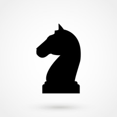 Chess Knight simple icon on white background. Vector illustration. © goodzone95