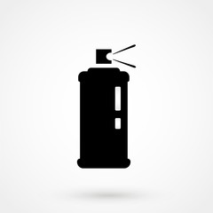 vector black spray can icon on white