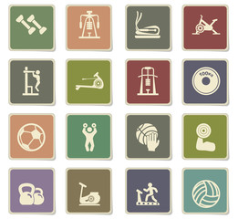 sport equipment icon set