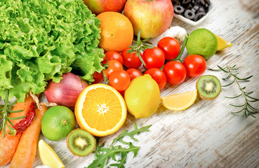 Healthy eating, healthy diet - fresh organic fruit and vegetable