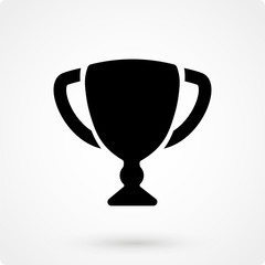 Winner trophy cup icon. Sport competition silhouette symbol. Vector illustration.