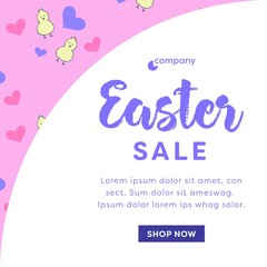 Fototapeta na wymiar Card with easter sale message and lorem ipsum text