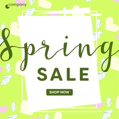 Card with spring sale message