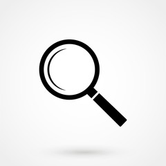 black silhouette of magnifying glass