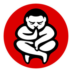 Yoga zen meditation symbol illustration