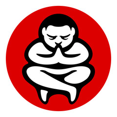 Yoga zen meditation symbol illustration