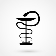 medical symbol (emblem for drugstore, snake and a bowl pharmacy icon)