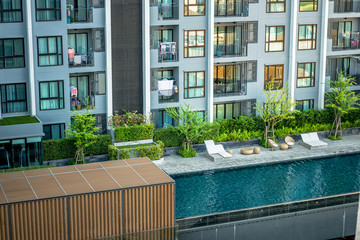 Pool of the condominium.