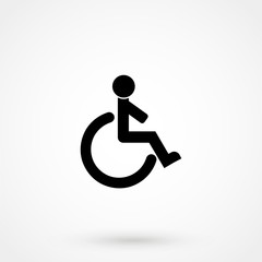Handicap Icon in trendy flat style isolated on grey background