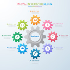 Infographic Elements with business icon on full color background  process or steps and options workflow diagrams,vector design element eps10 illustration