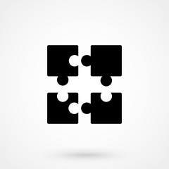 vector black puzzles icon on white background