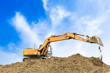 Fototapeta na wymiar excavator in construction site