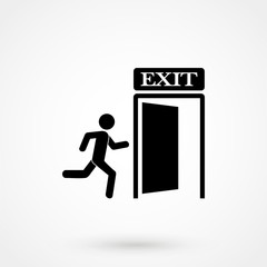exit icon vector illustration .