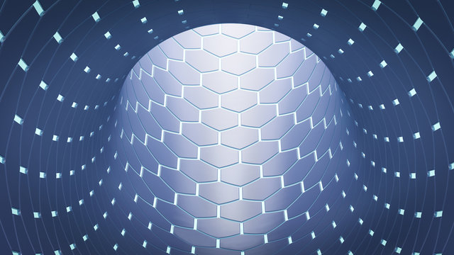 Futuristic tunnel, d rendering