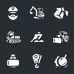 Vector Set of Construction machinery Icons.