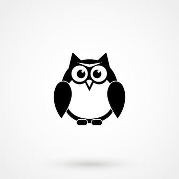 Vector images of owl on a white background.