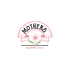 Badge as part of the design - Mothers day. Sticker, stamp, logo - hand made.