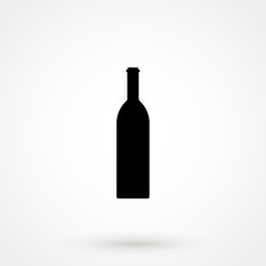 The wine bottle icon. Bottle symbol isolated on background.